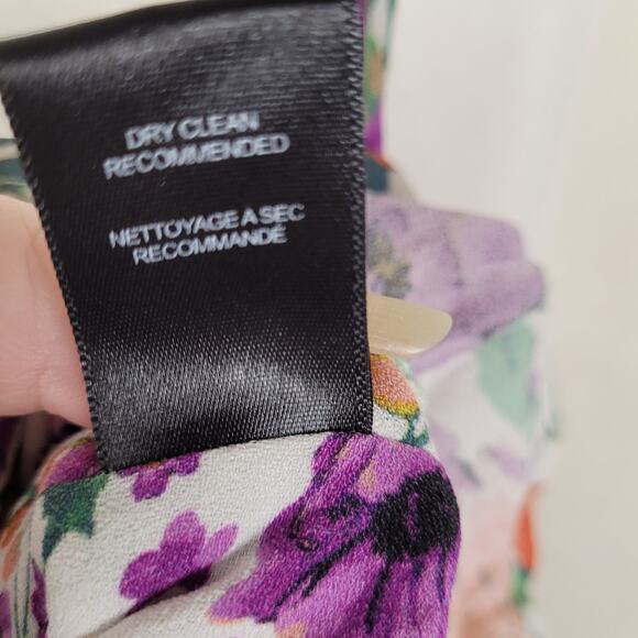 AFRM Perez purple floral ruffled hem corset top sz XL milk maid cottage romantic - Picture 7 of 9